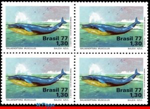 1510 BRAZIL 1977 BLUE WHALE, MARINE LIFE, SEA MAMMALS, MI# 1597 C-989 BLOCK MNH