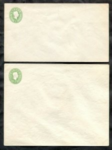 d348 - AUSTRIA Lot of Two 3 Kreuzer Postal Stationery Covers