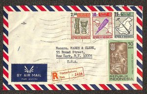 INDONESIA 689 // 720 STAMPS MARKS & CLERK DJAKARTAKOTA NY REGISTERED COVER 1968