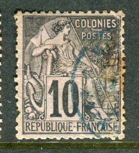 FRENCH COLONIES; 1880s General Colonies issue used 10c. value