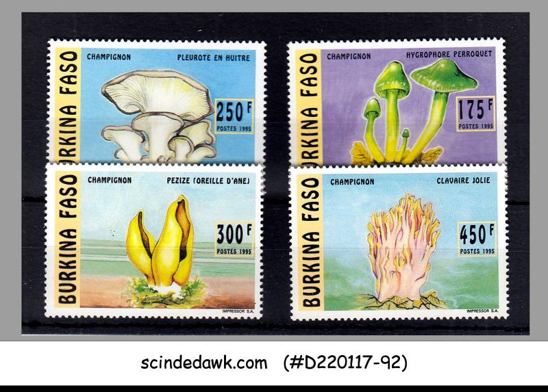 BURKINA FASO - 1996 MUSHROOMS SCOTT#1045-1048 - 4V - MINT NH