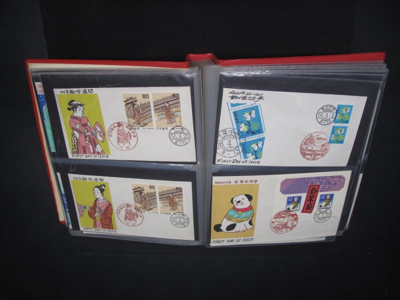 1955-1956 Japan Woodblock FDC Collection 100+