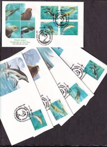 1990 USSR FDCs Creatures of the Sea Sc 5933-5936 USA joint issue Fleetwood (RU