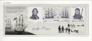 Greenland Sc 574-5, 575a NH SET & S/S of 2010 - Ross Expedition 