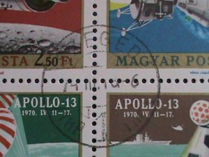 HUNGARY-1970 APOLLO-13- RETURN TO THE EARTH-CTO-S/S VF- WE SHIP TO WORLD WIDE