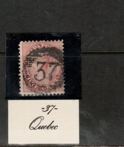 Canada #14 Used With Ideal 37 Quebec Cancel