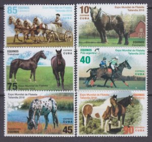 2018 Cuba 6398-6403 Horses  6,90 €