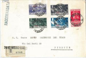 71470 - EGEO Nisiro - Postal History - FERRUCCI Series on RECOMMENDED ENVELOPE 1930-