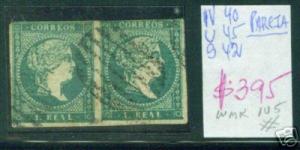 SPAIN Scott 42 Queen Isabella II 1856 nice pair RARE