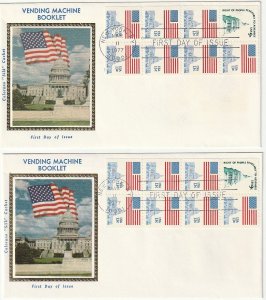 1977 Flag over Capital Booklet Pane FDC   Colorano Cachet  2 Covers