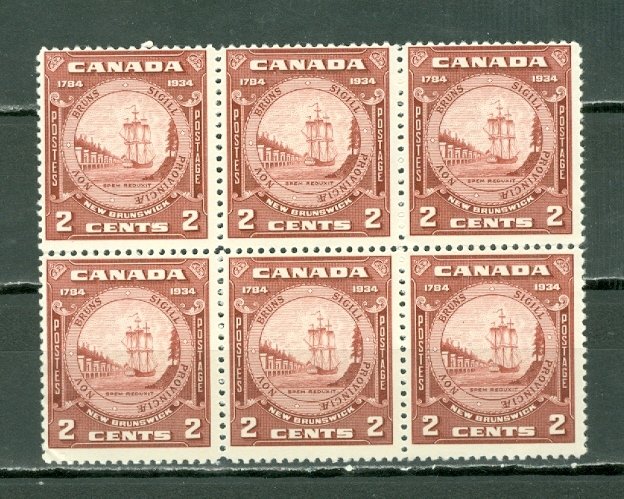 CANADA 1934 NEW BRUNSWICK #210 BLK of 6 MNH...$27.00