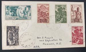 1954 Fort Lamy French Ecuatorial Africa Cover To Fairview NJ Usa