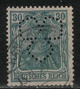 Germany Reich Scott # 123, used, perfin, variation type I, exp h/s