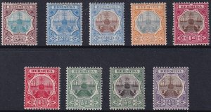 Sc# 31 / 39 Bermuda 1906 - 1910 Ship Caravel MLH complete set Wmk 3 CV $209.90