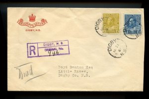 ? Admiral Registered DIGBY N.S. 8c + 4c Sheriff's Office 1927  Canada