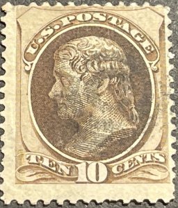 U.S. # 161--USED---SINGLE---BROWN---1873