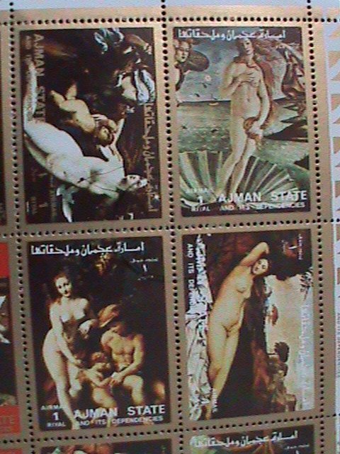 ​AJMAN- WORLD FAMOUS NUDE ARTS PAINTING-2 COMPLETE SETS LARGE SHEET -FANCY CANCL