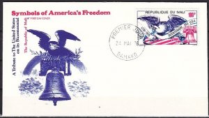 Mali, Scott cat. C277 ONLY. American Bicentennial issue. First day cover. ^