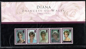 G.B.QE II 1998 PRINCESS DIANA COMMEMOR. MINT (NH) SG2021-25 P.O.PACK NONE SUPERB