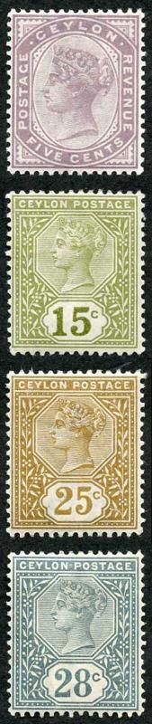 Ceylon SG195/9 1886 Set of 4 wmk Crown CA M/Mint