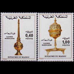 MOROCCO 1978 - Scott# 410-1 Copper Vessel Set of 2 NH