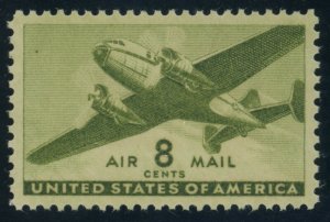 US Stamp #C26 Airplane 8c, PSE Cert - SUP 98 - Mint OGNH - SMQ $140.00