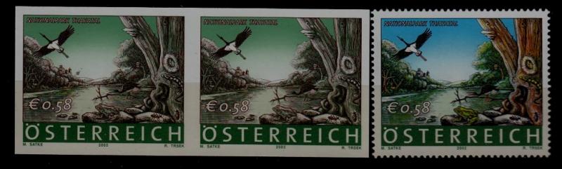 Austria 1907 MNH pair Birds, error