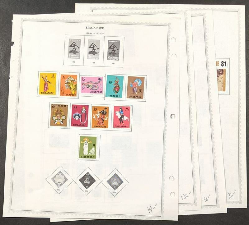 EDW1949SELL : SINGAPORE Nice collection of ALL DIFF. VF MOG Cplt sets. Cat $435.