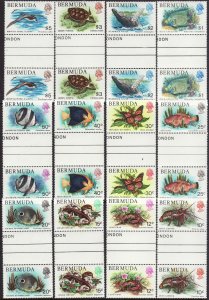 Sc# 363 / 379 Bermuda 1978 - 1979 complete gutter matching pair set MNH $59.90