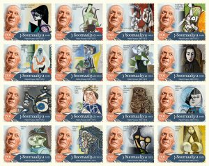 Stamps. Art, Pablo Picasso 2023 year 16 stamps perforated