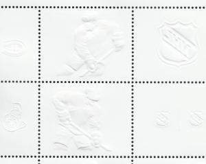 ma. HOCKEY CANADIAN NHL Teams JERSEY MiniSheet of 7 EMBOSSED stamps Canada 2013