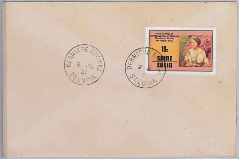 ST LUCIA -  POSTAL HISTORY - COVER with nice postmark: DERNIER RIVIERE 1981