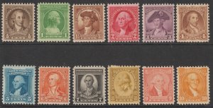 U.S.  Scott# 704-15 1932 Washington Bicentennial Issue VF MNH Set