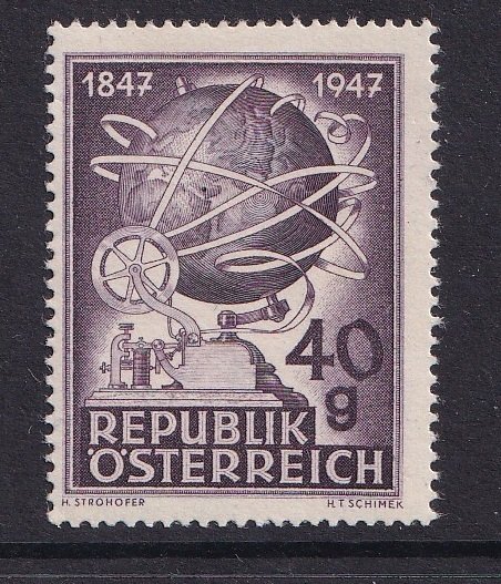 Austria   #495  MNH  1947  telegraph centenary