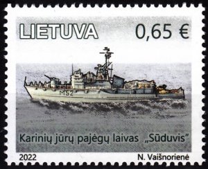 LITHUANIA 2022-13 Navy History: War Ship. Suduvis Minesweeper, MNH