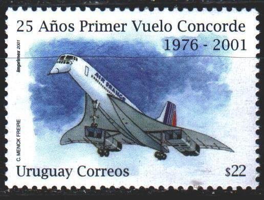 Uruguay. 2001. 2615. Concord, aircraft, aviation. MNH.