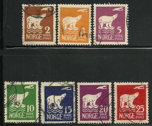 Norway # 104-110, Used