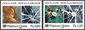 United Nations Geneva #156-57  MNH - Fight Drug Abuse (1987)