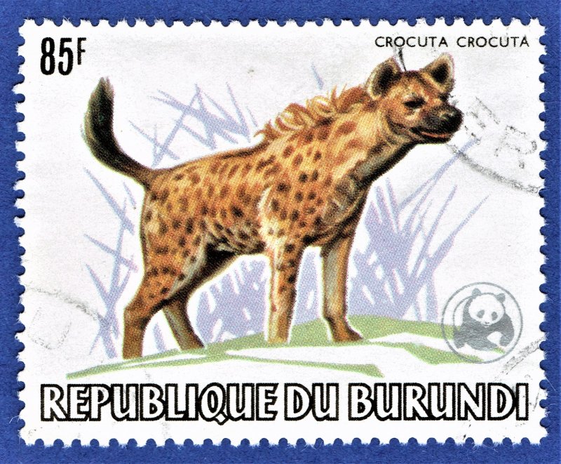 [mag293] Burundi 1983 Scott #601a used 80f HYENA WWF cv:$100.00