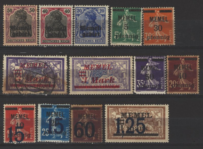 COLLECTION LOT # 5149 MEMEL 13 STAMPS 1920+ CV+$15