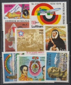 Bolivia SC 580-583, 585-588 MNH