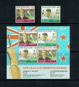 New Zealand: 1992, Children's Health, Sporting heroes, (2nd issue) MNH + M/Sheet