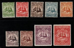 TURKS & CAICOS IS. SG101/9 1900-4 DEFINITIVE SET MTD MINT