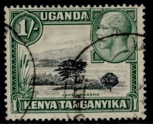 KENYA UGANDA TANGANYIKA GV SG118, 1s black & green, FINE USED.