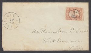 US, Sc 65 tied by FANCY Geometric cancel of Boscawen NH on local cover