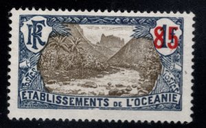 French Polynesia Scott 62 MH*  surcharged stamp