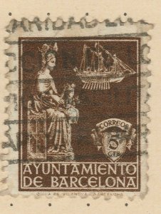 1940 A5P60F151 Spain Tax Stamp Barcelona 5c used-