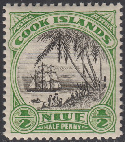 Niue 1932 MH Sc #53 SG #55 1/2p Landing of Captain Cook - no watermark