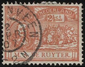 NETHERLANDS 1907 Sc 89  2-1/cc Used VF, Adm de Ruyter & Fleet