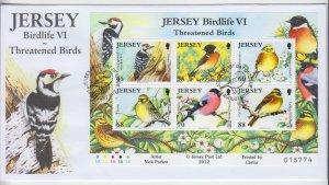 Jersey 2012, 'Birds V1 Souvenir Sheet,   on FDC